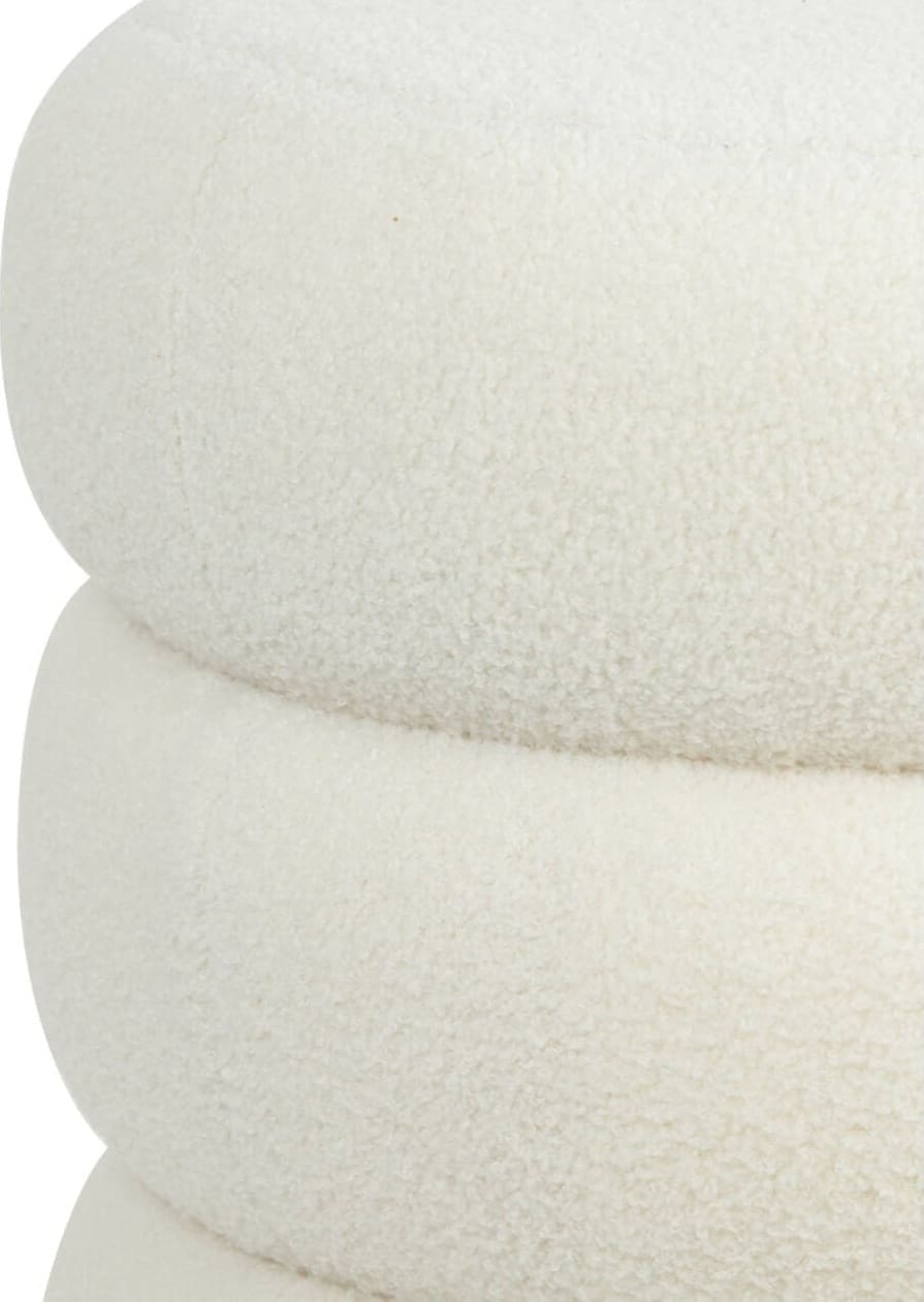 Poef Kimi - Teddy Wit+goud Light & Living Poef 6857526
