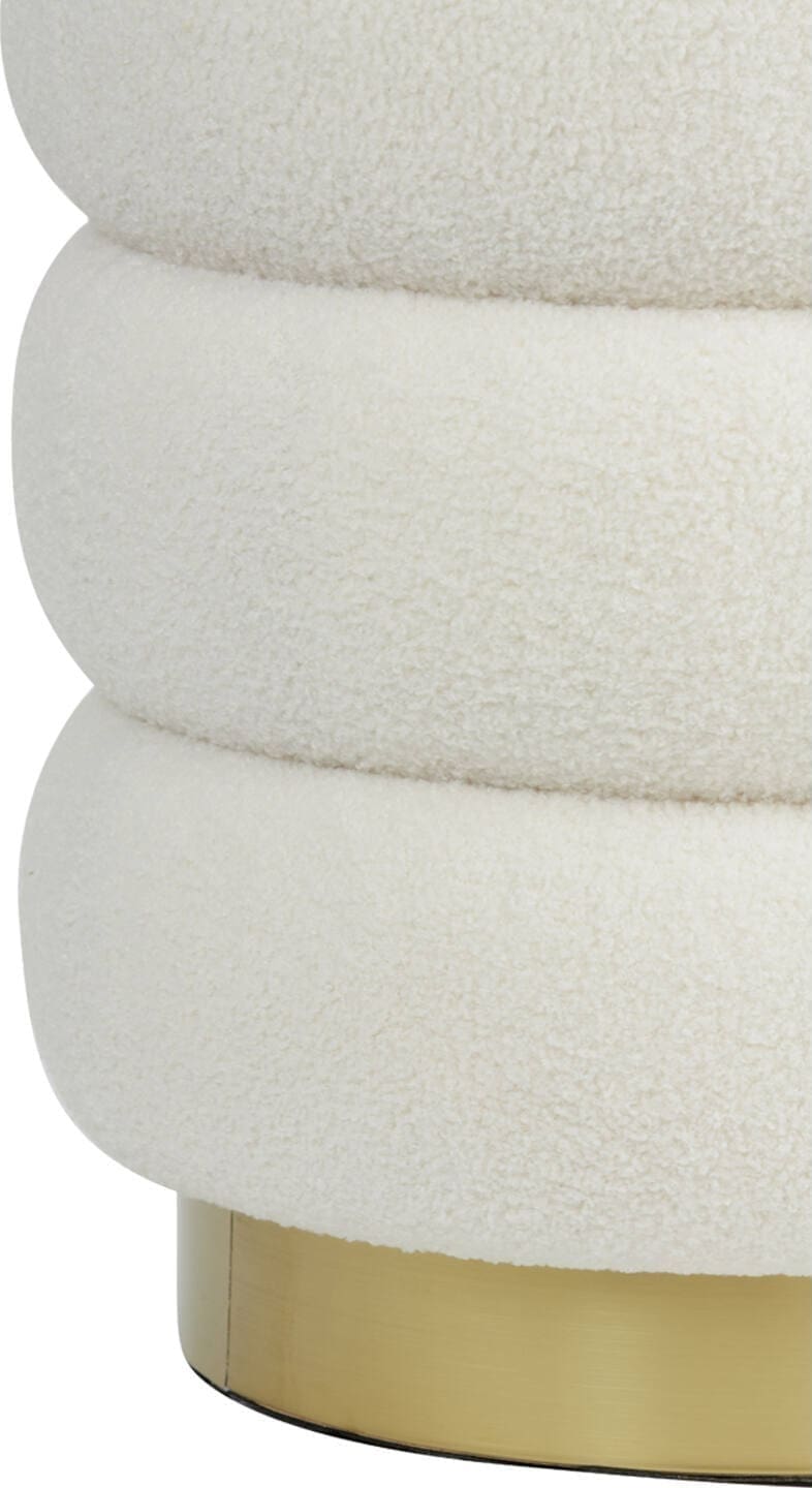 Poef Kimi - Teddy Wit+goud Light & Living Poef 6857526