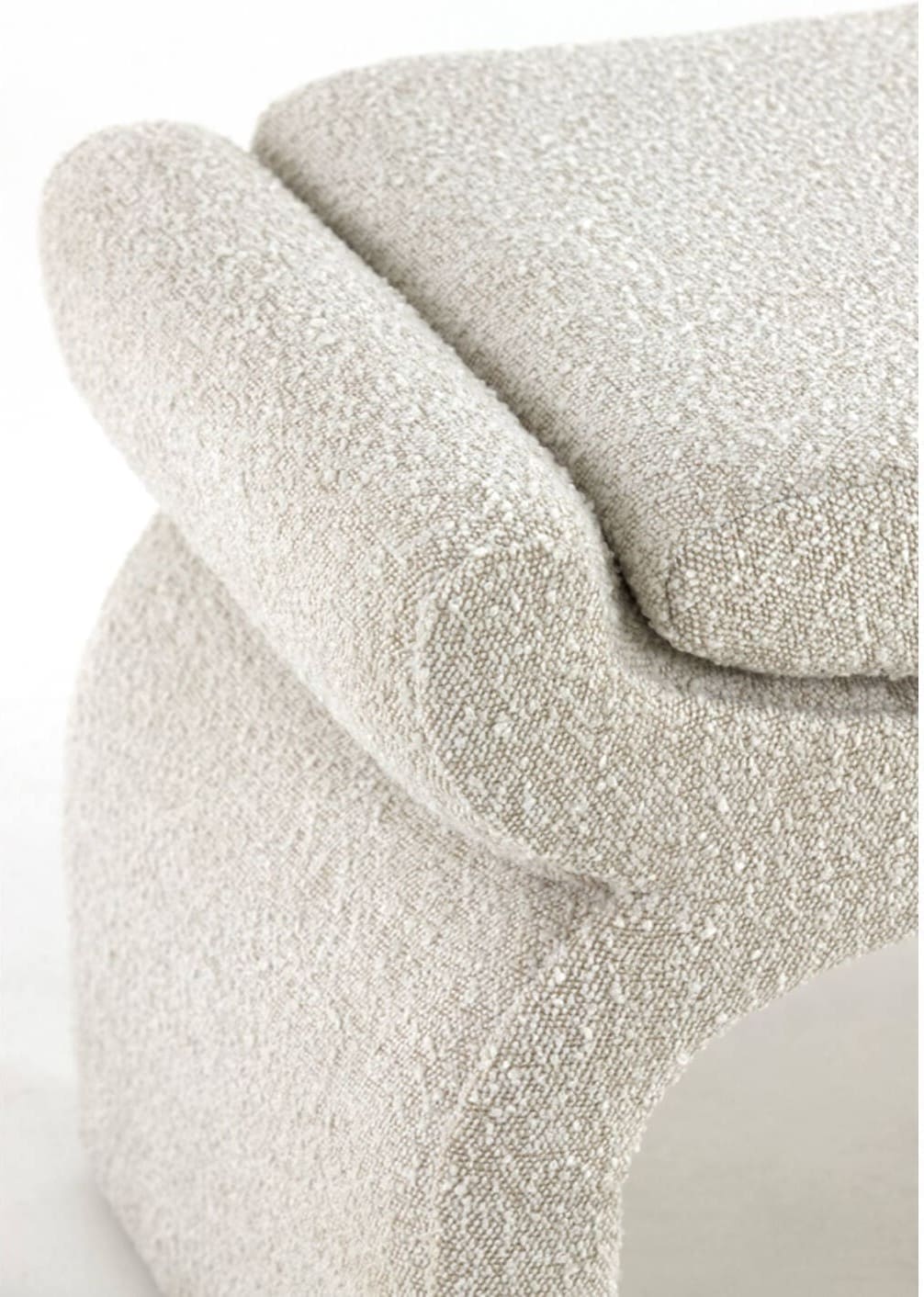 Poef Nafya - Bouclé Crème Light & Living Poef 6786661