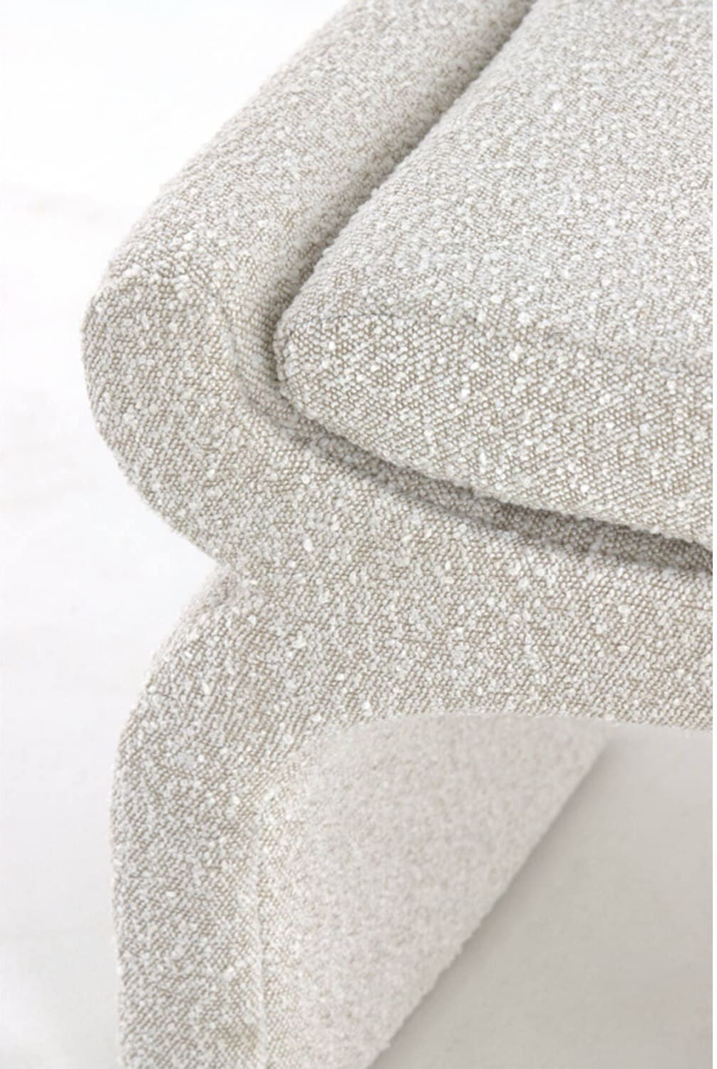 Poef Nafya - Bouclé Crème Light & Living Poef 6786661