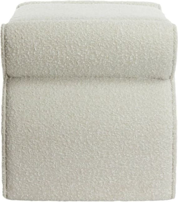 Poef Nafya - Bouclé Crème Light & Living Poef 6864482