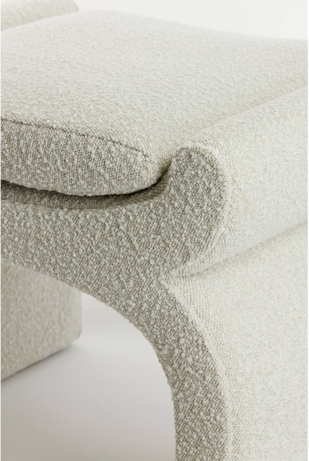 Poef Nafya - Bouclé Crème Light & Living Poef 6864482