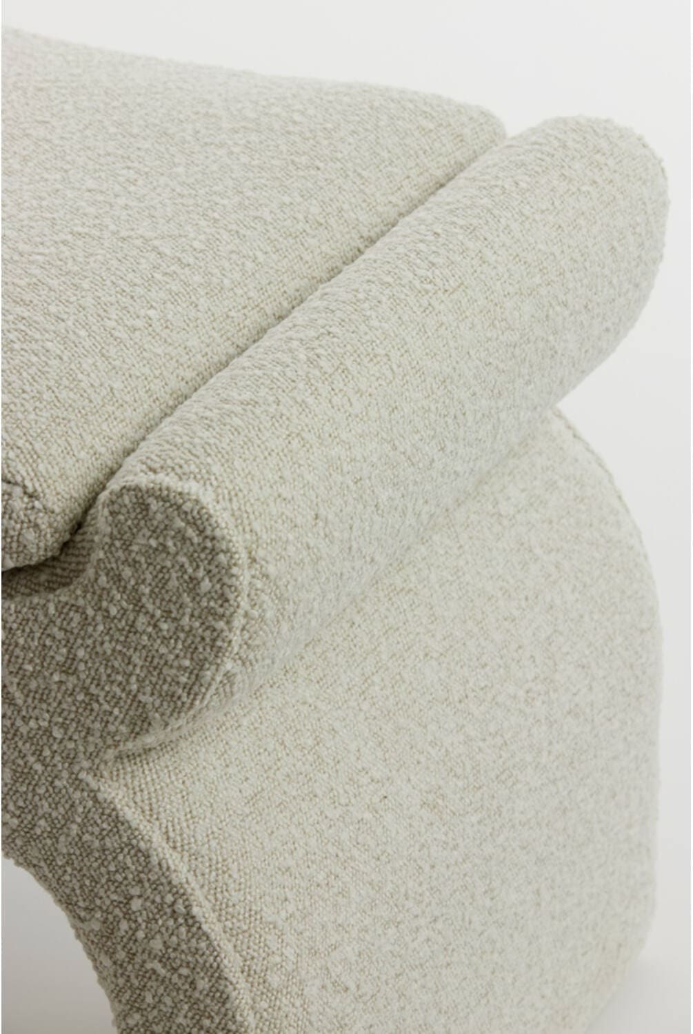 Poef Nafya - Bouclé Crème Light & Living Poef 6864482