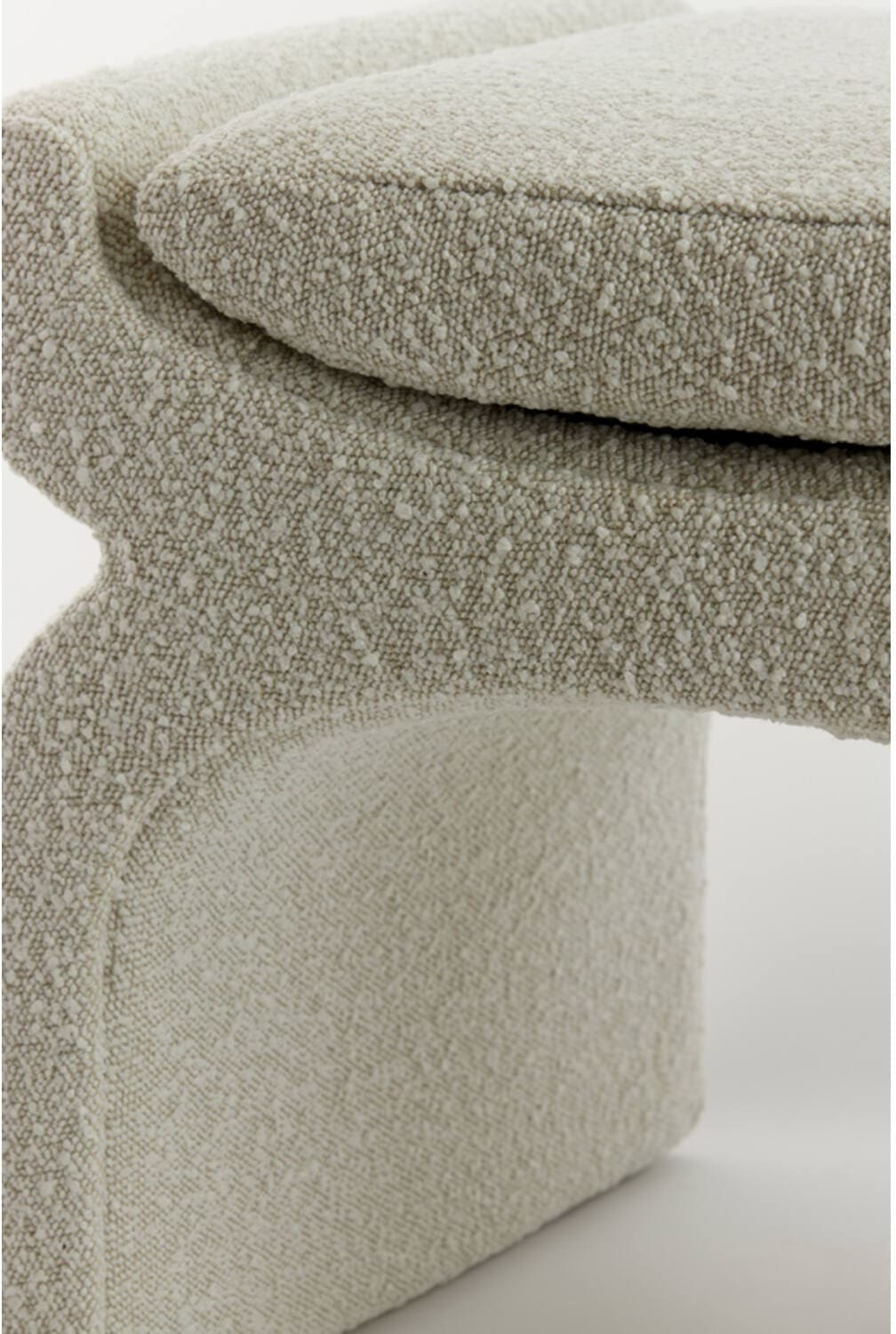 Poef Nafya - Bouclé Crème Light & Living Poef 6864482