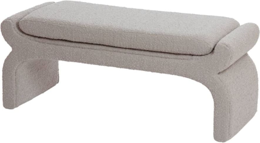 Poef Nafya - Bouclé Taupe Light & Living Poef 6786683