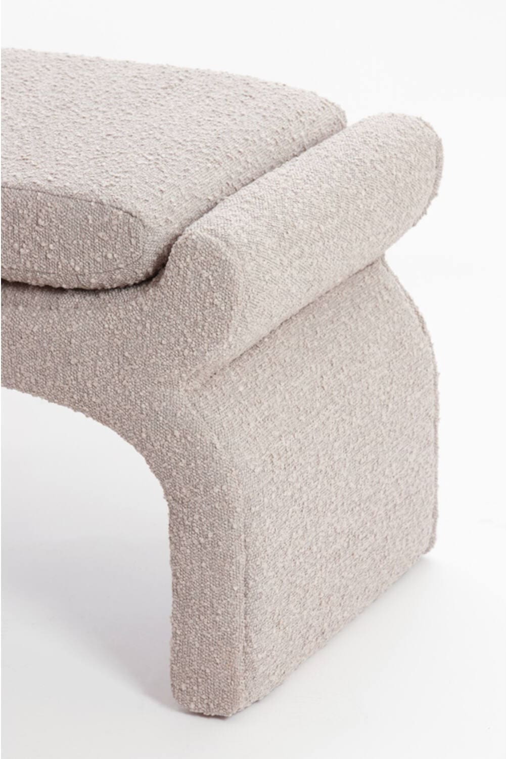 Poef Nafya - Bouclé Taupe Light & Living Poef 6786683