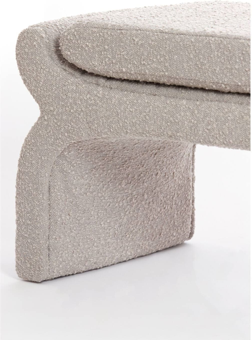 Poef Nafya - Bouclé Taupe Light & Living Poef 6786683