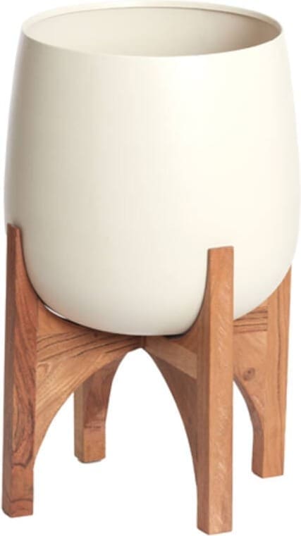 Pot Karuna - Hout+mat Crème Light & Living Pot 5890543