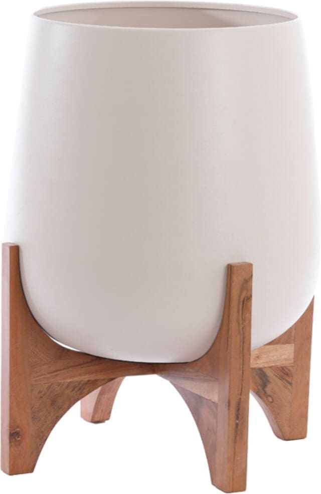 Pot Karuna - Hout+mat Crème Light & Living Pot 5890643