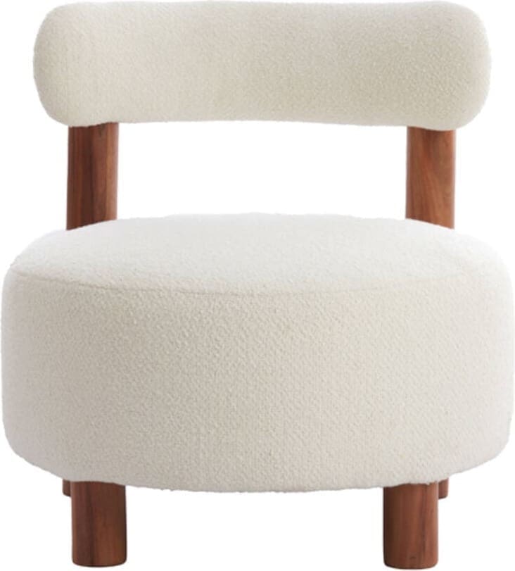 Stoel Ferentino - Acacia Hout+bouclé Crème Light & Living Eetkamerstoel 5502043