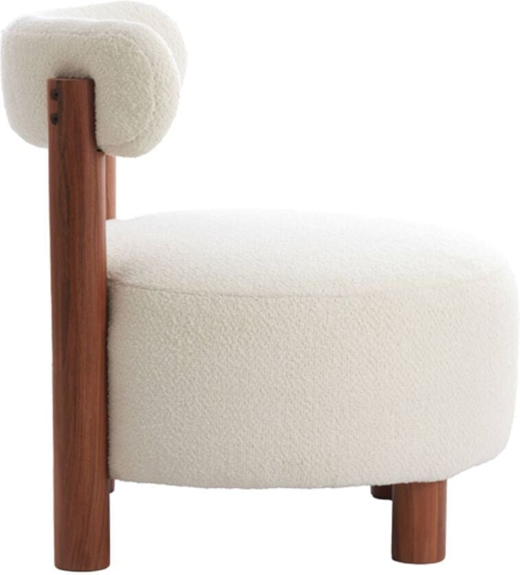 Stoel Ferentino - Acacia Hout+bouclé Crème Light & Living Eetkamerstoel 5502043