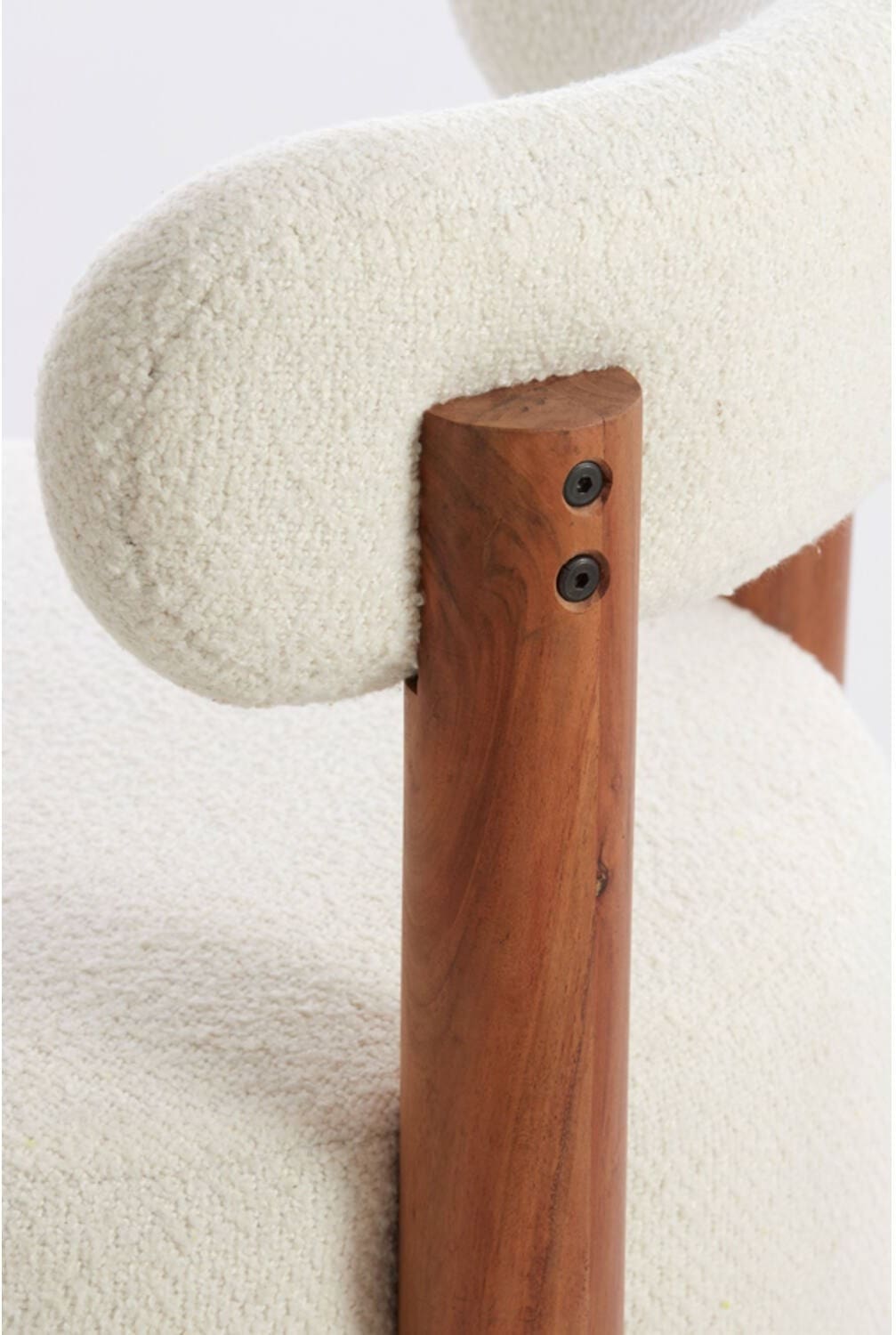 Stoel Ferentino - Acacia Hout+bouclé Crème Light & Living Eetkamerstoel 5502043