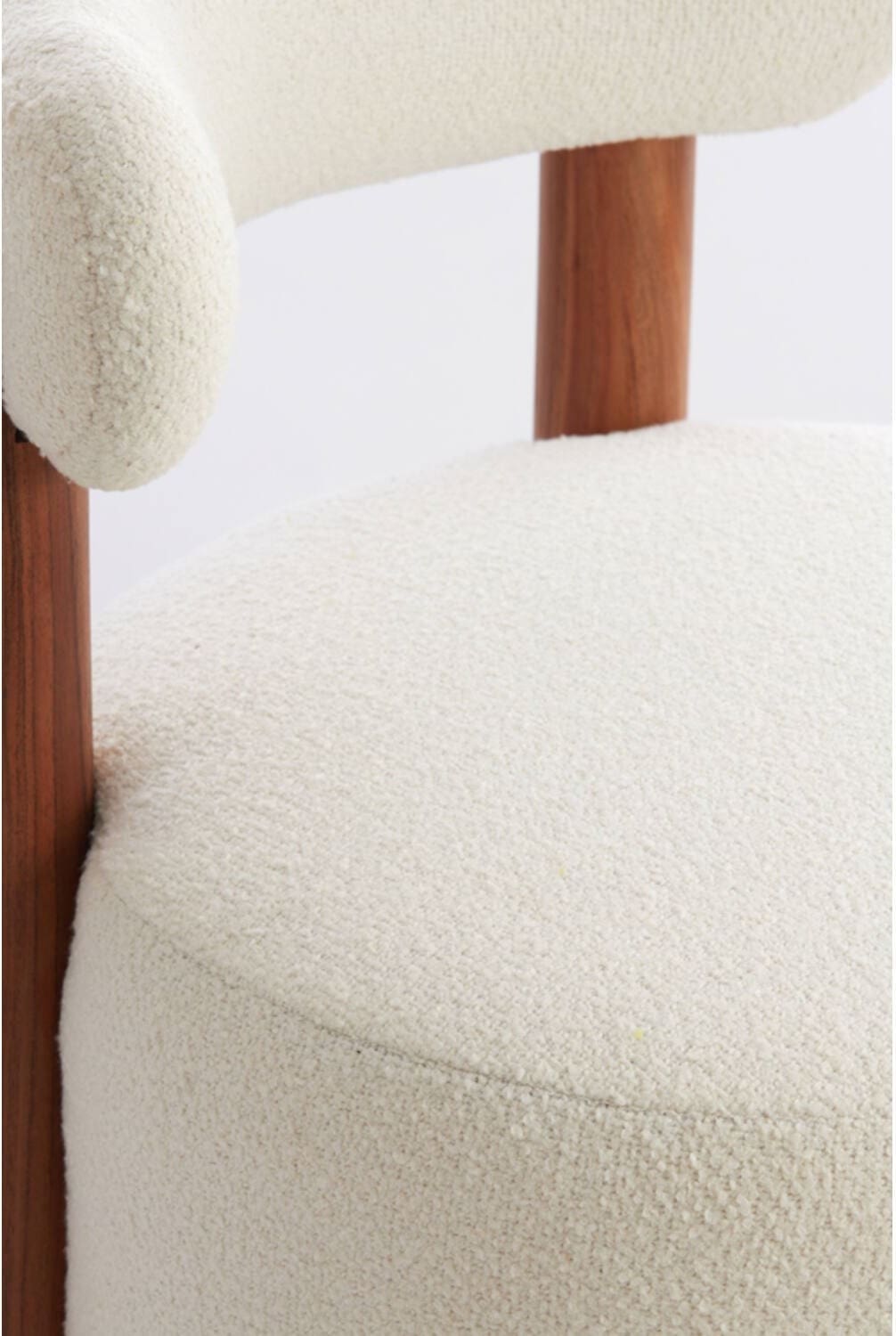 Stoel Ferentino - Acacia Hout+bouclé Crème Light & Living Eetkamerstoel 5502043