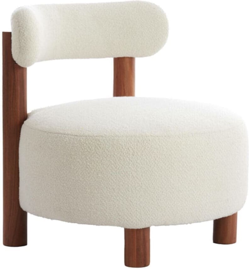 Stoel Ferentino - Acacia Hout+bouclé Crème Light & Living Eetkamerstoel 5502043
