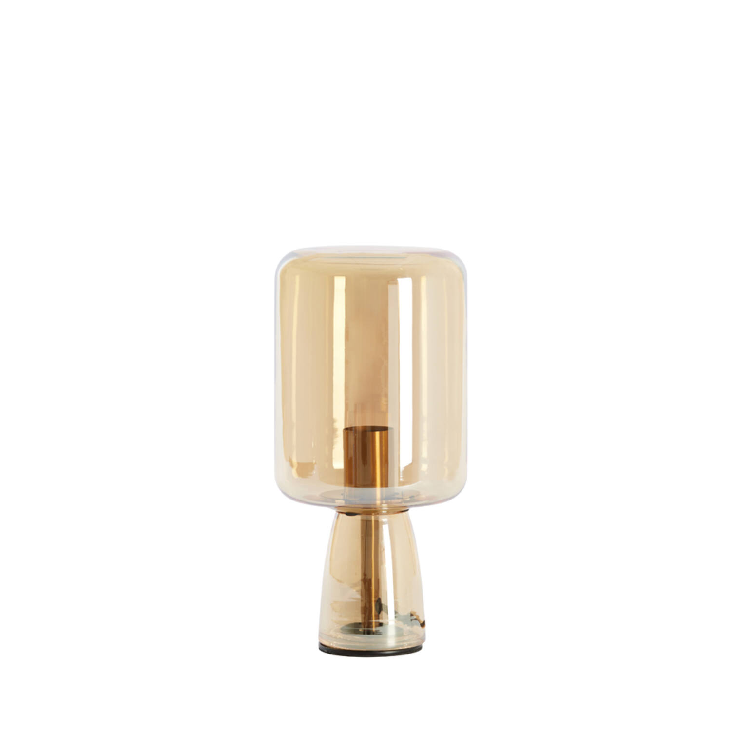 Tafellamp Lotta - Glas Amber+goud Light & Living Tafellamp 1880083