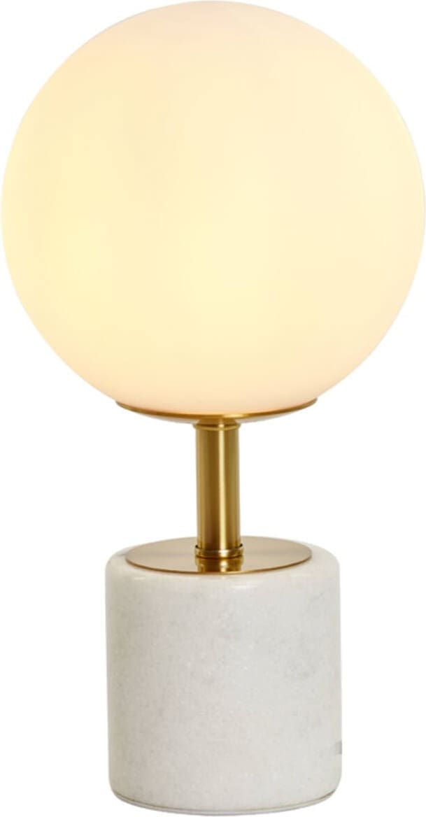 Tafellamp Medina - Antiek Brons+glas Mat Wit Light & Living Tafellamp 1874126