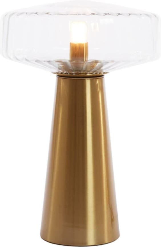 Tafellamp Pleat - Glas Helder+goud Light & Living Tafellamp 1882196