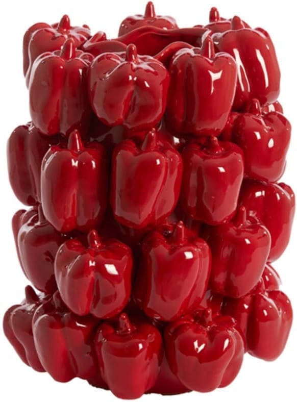 Vaas Bellpepper - Keramiek Glanzend Rood Light & Living Vaas 5879076
