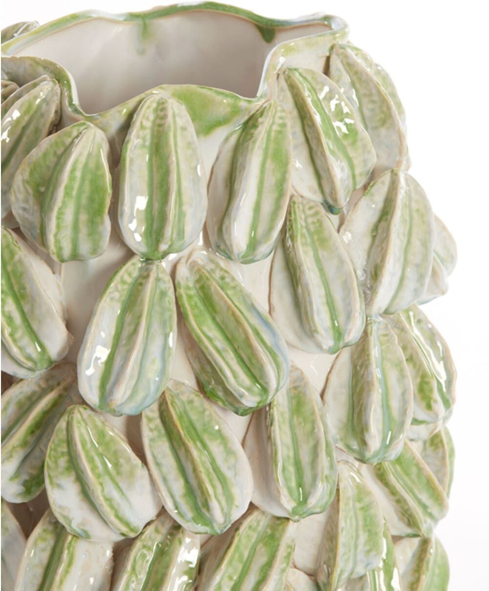 Vaas Carambola - Keramiek Crème+groen Light & Living Vaas 5880487