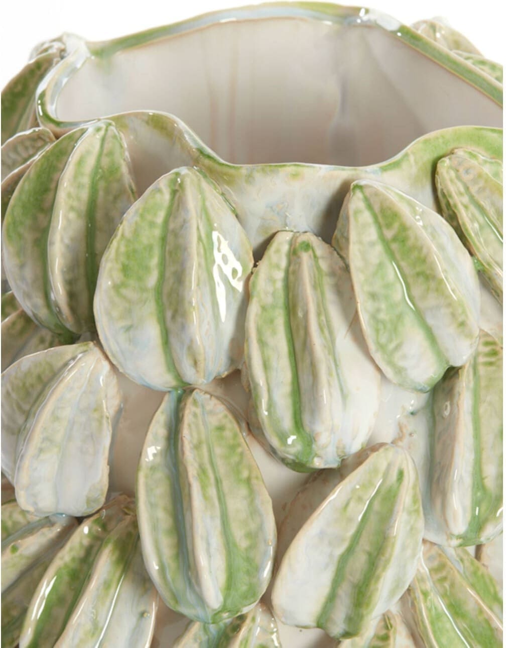 Vaas Carambola - Keramiek Crème+groen Light & Living Vaas 5880487