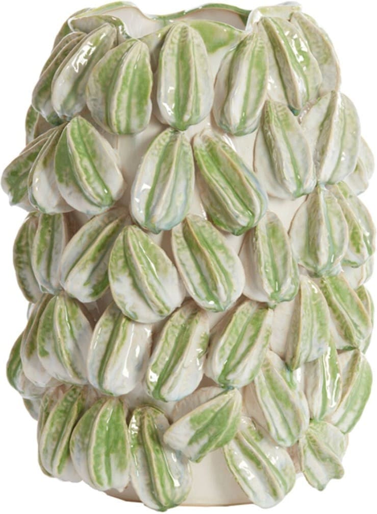Vaas Carambola - Keramiek Crème+groen Light & Living Vaas 5880487