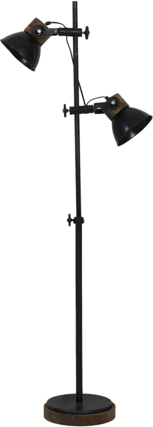 Vloerlamp Jody - Zwart Zink+hout Bruin Light & Living Vloerlamp 1831016