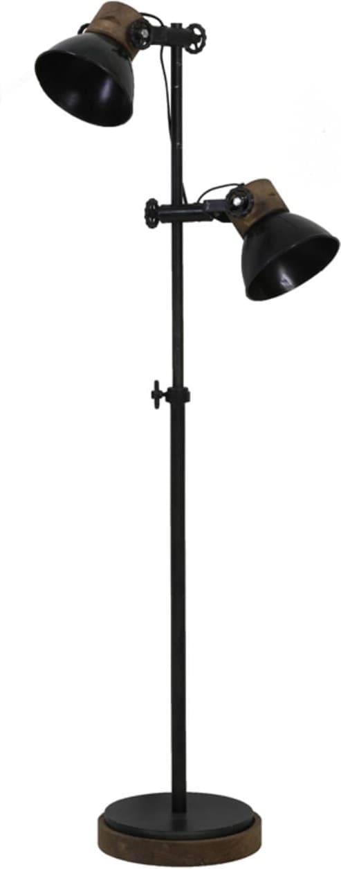 Vloerlamp Jody - Zwart Zink+hout Bruin Light & Living Vloerlamp 1831016