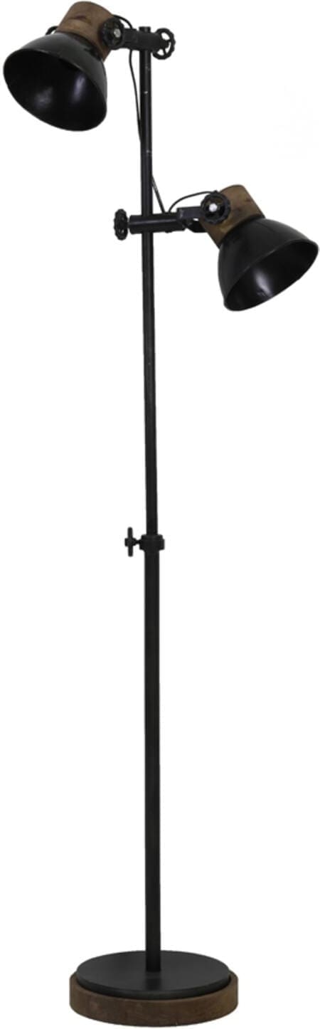 Vloerlamp Jody - Zwart Zink+hout Bruin Light & Living Vloerlamp 1831016