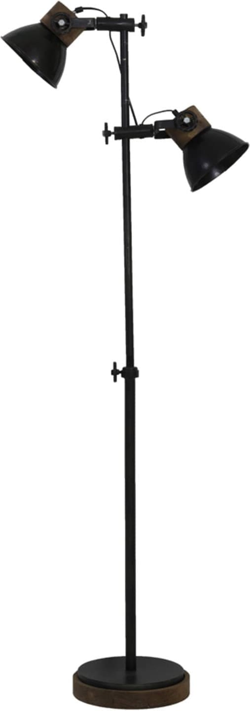 Vloerlamp Jody - Zwart Zink+hout Bruin Light & Living Vloerlamp 1831016