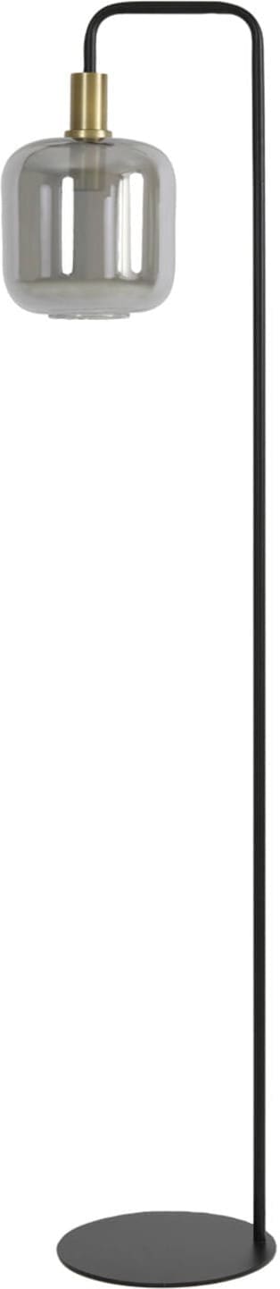 Vloerlamp Lekar - Antiek Brons+smoke Glas Light & Living Vloerlamp 1861884