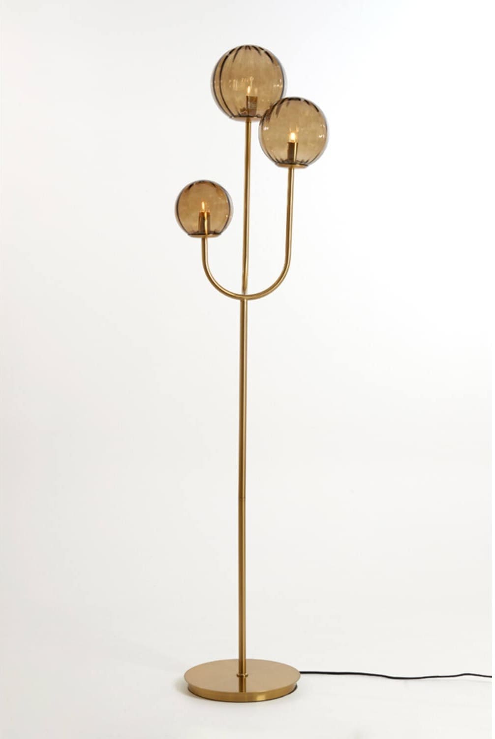 Vloerlamp Magdala - Glas Bruin+goud Light & Living Vloerlamp 1735482