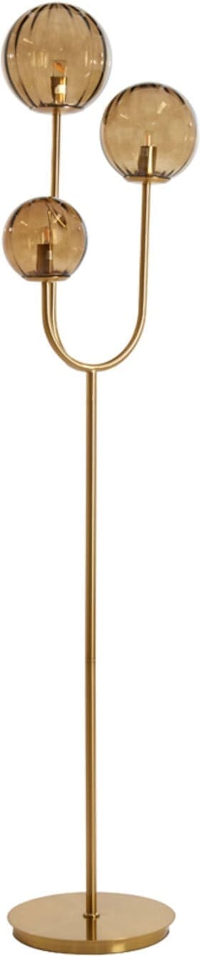 Vloerlamp Magdala - Glas Bruin+goud Light & Living Vloerlamp 1735482