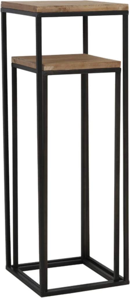 Zuil Yarula - Hout+zwart Light & Living Bijzettafel 6741912