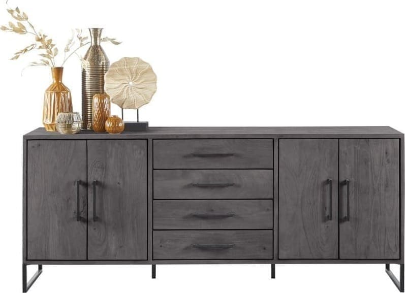 Pronto Wonen Dressoir Piastra 188 cm zwart Zwart Dressoir