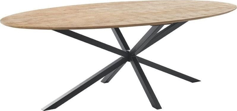 Pronto Wonen Eettafel Piastra 230x115 cm ovaal Bruin|Naturel Eettafel