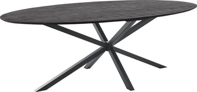 Pronto Wonen Eettafel Piastra 230x115 cm ovaal zwart Zwart Eettafel