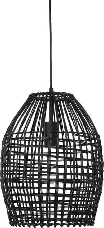 Pronto Wonen Hanglamp Orcia rond 30 cm rotan zwart Zwart Verlichting