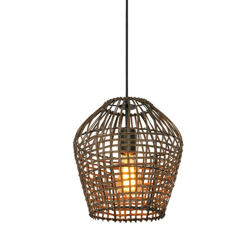 Pronto Wonen Hanglamp Scarperio rond 28 cm rotan bruin Bruin Verlichting