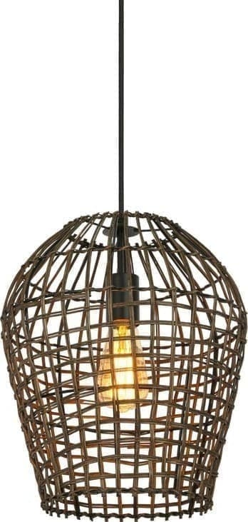 Pronto Wonen Hanglamp Scarperio rond 31 cm rotan bruin Bruin Verlichting