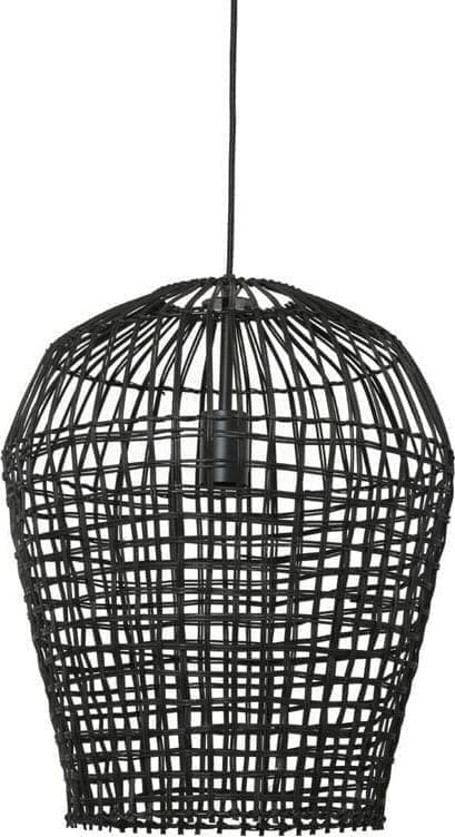 Pronto Wonen Hanglamp Scarperio rond 40 cm rotan zwart Zwart Verlichting