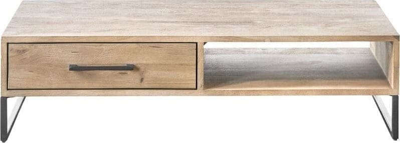 Pronto Wonen Salontafel Piastra 126x64 cm Bruin|Naturel Salontafel