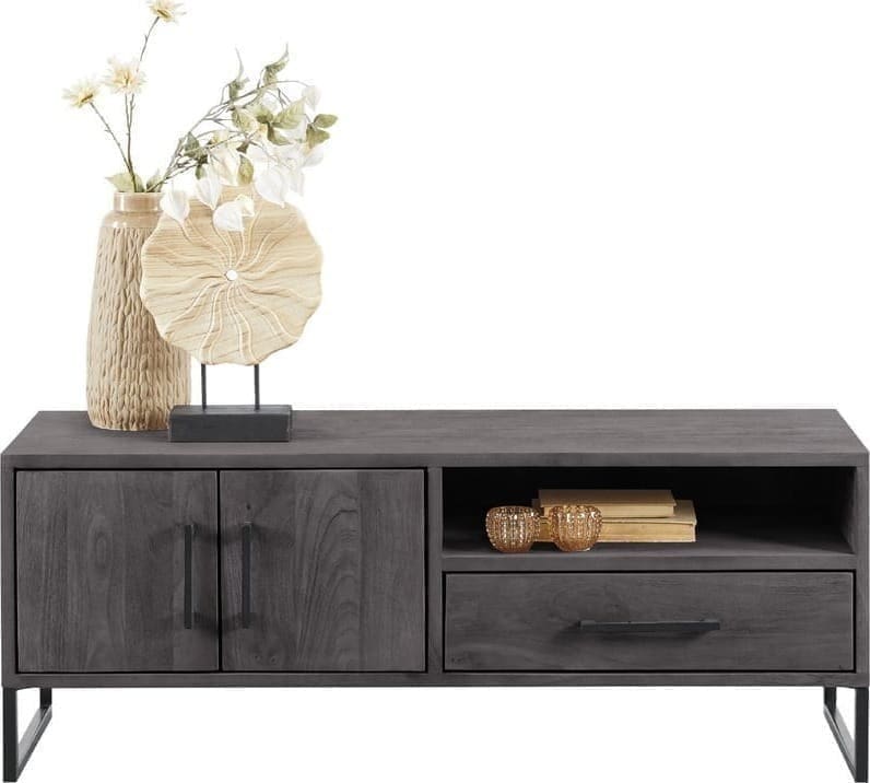 Pronto Wonen TV-meubel Piastra 126 cm zwart Zwart Tv-meubel|Tv-dressoir