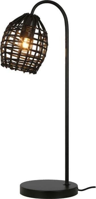 Pronto Wonen Tafellamp Orcia rond rotan zwart Zwart Verlichting