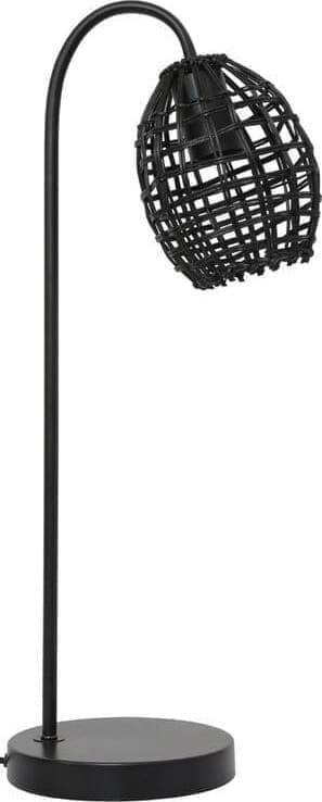 Pronto Wonen Tafellamp Orcia rond rotan zwart Zwart Verlichting