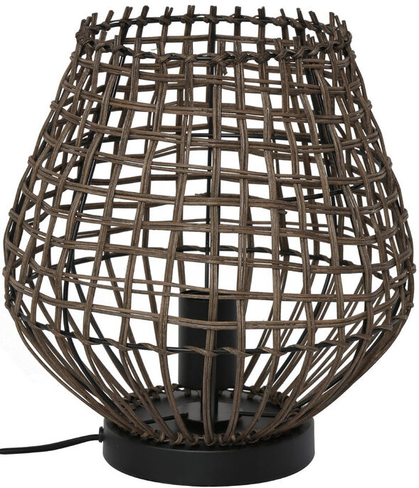 Pronto Wonen Tafellamp Scarperio rond 29 cm rotan bruin Bruin Verlichting