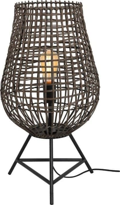 Pronto Wonen Tafellamp Scarperio rond 33 cm rotan bruin Bruin Verlichting