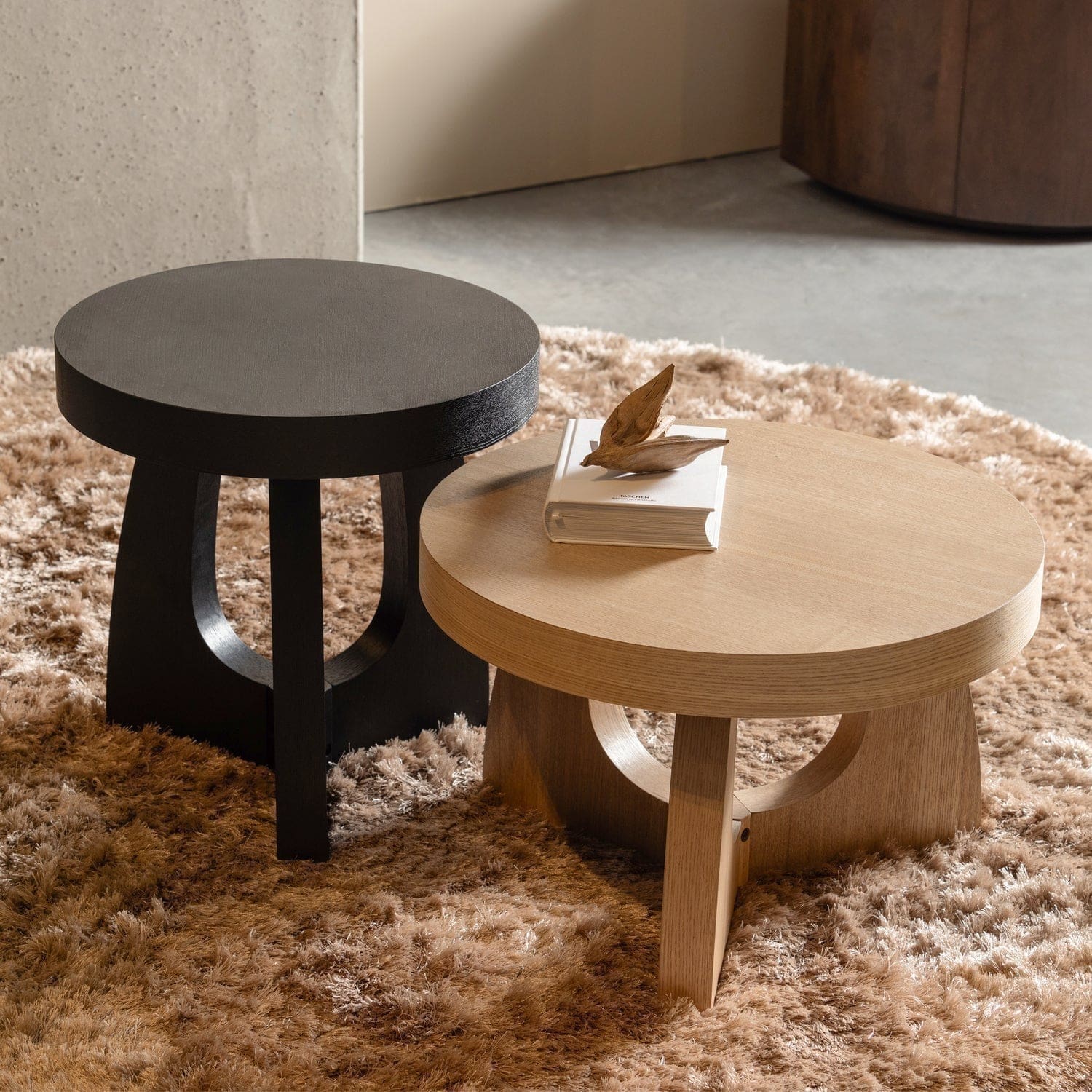 WOOOD Tala bijzettafel mdf fineer zwart 45xo45cm Zwart Bijzettafel