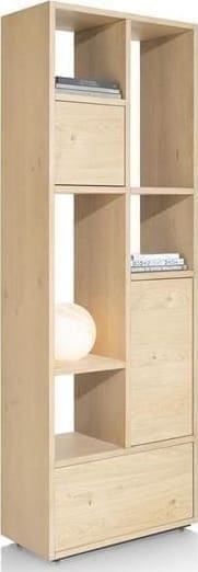 Xooon Lugana roomdivider 76 cm - 2-deuren + 1-lade + 5-niches - natural Naturel Kast