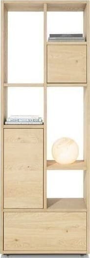 Xooon Lugana roomdivider 76 cm - 2-deuren + 1-lade + 5-niches - natural Naturel Kast