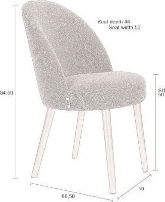 Eetkamerstoel Barbara Boucle Beige - Afbeelding 11